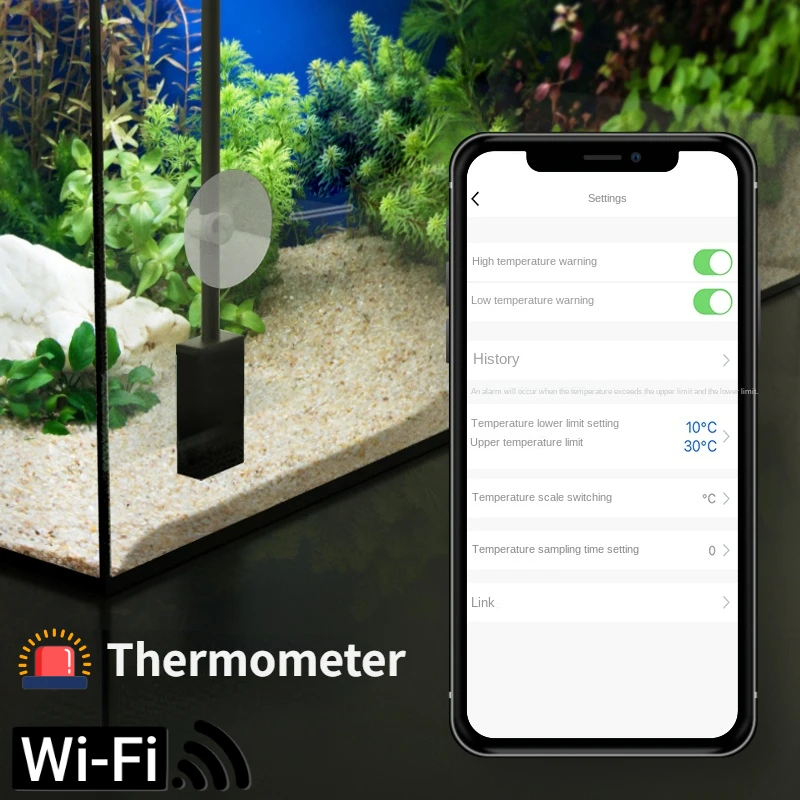 Marine Aquarium Hydrometer - Inteligentny akwarium WIFI precyzyjny termometr do